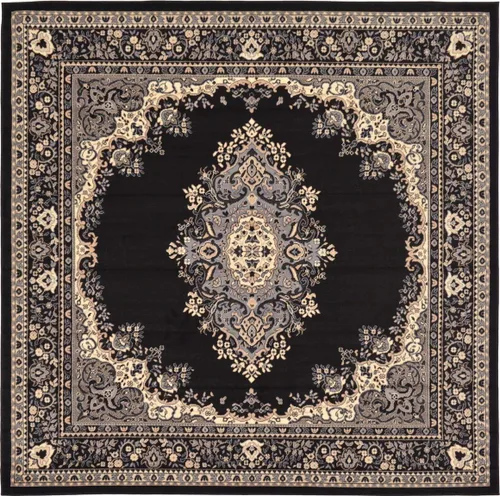 Vista 32 de Unique Loom - Alfombra de área estilo persa tradicional de la colección Reza, de 2 pies 2 pulgadas x 3 pies, colores negro y beige