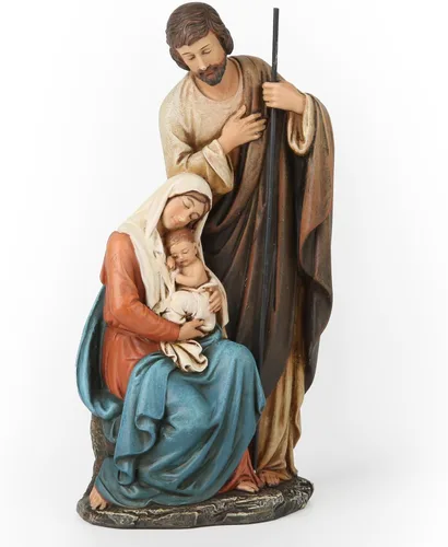 Vista 10 de Estatua católica de la Santa Familia BC, belén de 6 pulgadas de alto en interiores, regalo religioso, decoración del hogar de Navidad, figura