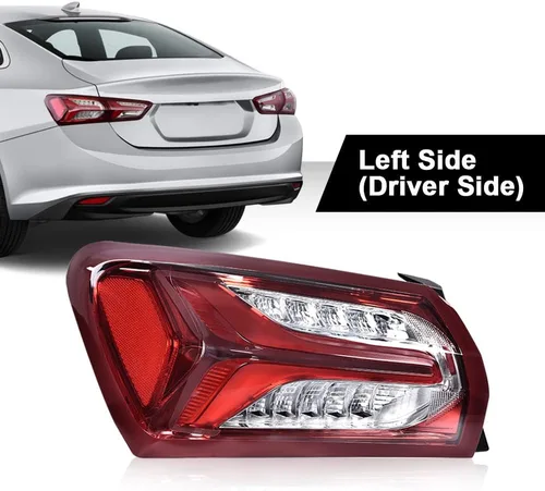 Vista 9 de G-PLUS Lámpara de luz trasera LED compatible con Chevy Malibu 2019 2020 2021 2022 Lámparas traseras para conductor, lente roja transparente