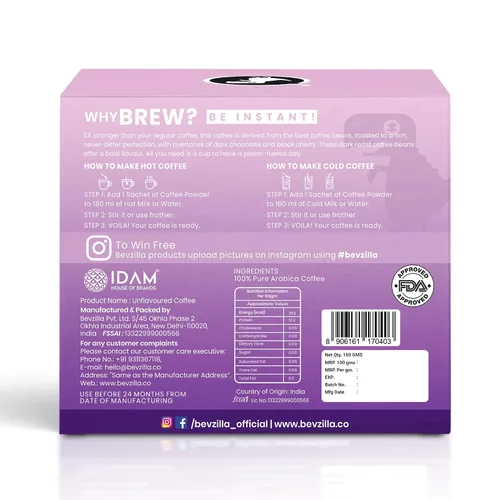 Vista 7 de Bevzilla Dark Wish - Café en polvo fuerte tostado oscuro, caja de 48 bolsitas, café instantáneo, café más fuerte, expreso, capuchino, café