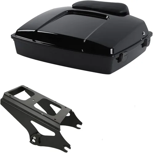 Vista 7 de XFMT Tronco de afeitar de 5.5 pulgadas con almohadilla de respaldo para Harley Touring Road King Street Glide Road Glide Electra Glide 1997-2013
