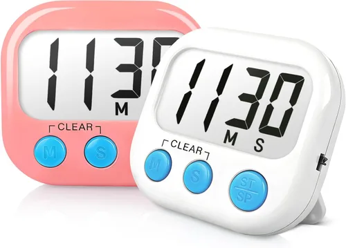 Vista 23 de Temporizadores de aula para profesores y niños, temporizador digital magnético grande, suministros para profesores, paquete de 2, azul y verde