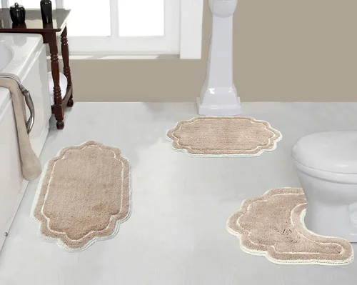 Vista 37 de Home Weavers - Tapete de baño 100% algodón copetudo, supersuave y absorbente, lavable a máquina y apto para secadora lino