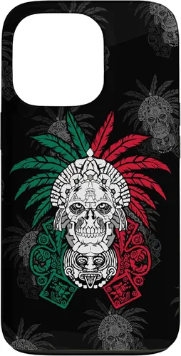 Vista 10 de Aztec Warrior Skull - Funda para iPhone 17, diseño de antepasados mexicanos