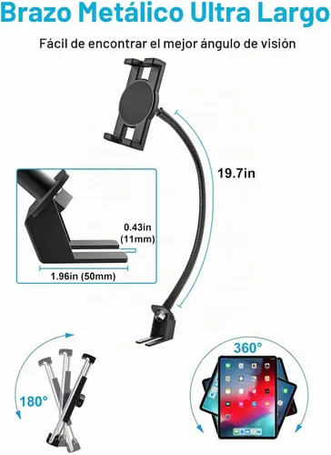 Vista 4 de GDZN - Soporte para tablet de piso de camión y riel de asiento de automóvil