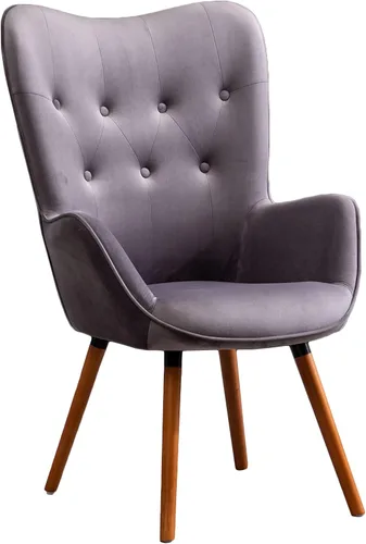 Vista 12 de Roundhill Furniture - Silla decorativa doarnin contemporánea de terciopelo sedoso con respaldo de botones, Tela, Chocolate