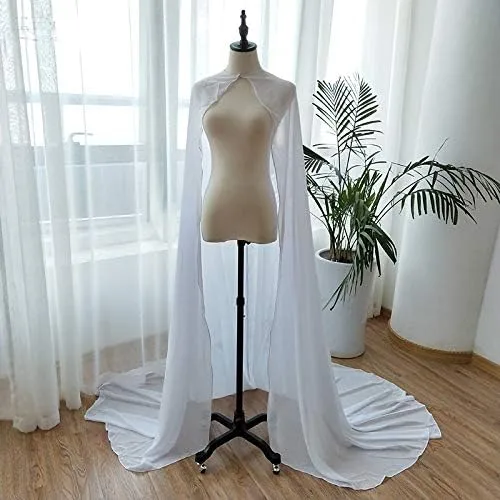 Vista 4 de EllieHouse Capa larga de gasa para mujer, capa de velo de boda T13