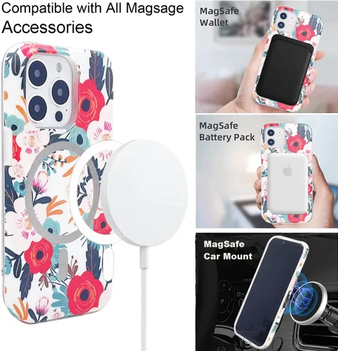 Vista 3 de Funda magnética para iPhone 12 Mini de 5.4 pulgadas, compatible con carga MagSafe, TPU suave, delgada, a prueba de golpes, bonita funda protectora