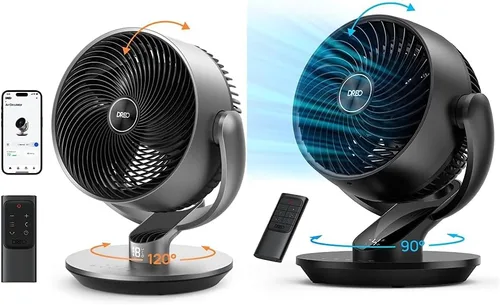 Vista 8 de Dreo Ventiladores inteligentes para dormitorio con control remoto (DR-HAF004S) Ventilador de pedestal con control remoto (PolyFan 513S)