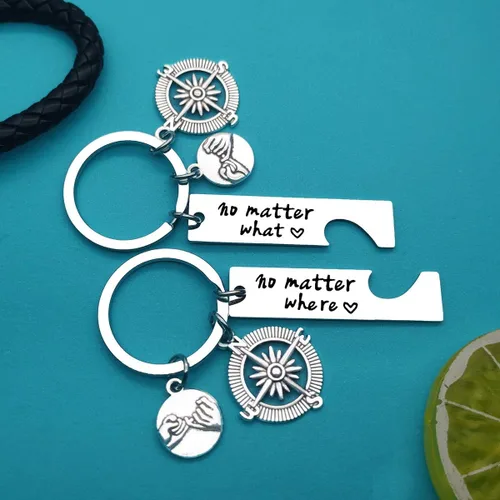 Vista 6 de Xiahuyu Juego de 2 llaveros para mejores amigos, regalos de amistad, No Matter What No Matter Done, regalo para mejores amigos, regalos de amistad