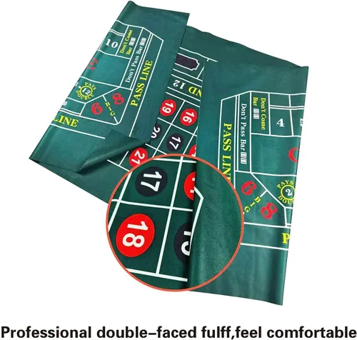Vista 5 de BALIKEN - Tapete de mesa de ruleta de 84 x 42 pulgadas y dados de fieltro de grado profesional