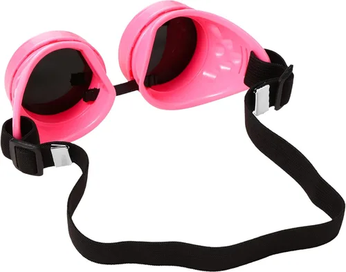 Vista 5 de Konohan Paquete de 3 gafas de piloto rosas de Halloween disfraz de bricolaje vintage gafas steampunk de soldadura para cosplay máscara facial gótica