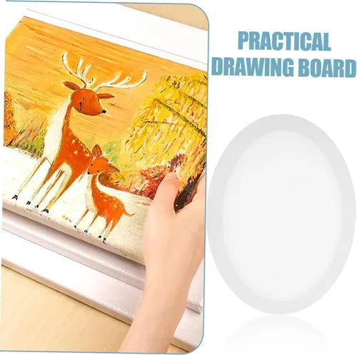 Vista 8 de 2 tableros ovalados de lona para pintar de algodón imprimado panel de lienzo ácido tableros de artista para profesionales, pintores de pasatiempos