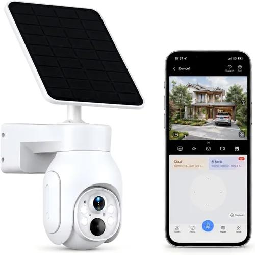 Vista 14 de Camcamp Solar Security Cameras Wireless Outdoor 4 Pack, Home Camera System Blanco