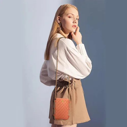 Vista 2 de Montana West Small Quilted Cell Phone Purse for Women Soft Chain Crossbody Cellphone Wallet Bag