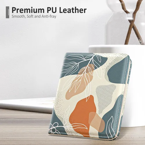 Vista 6 de Nipichsha Cartera para mujer, billetera pequeña y delgada con bloqueo RFID para tarjetas de crédito, cartera de cuero compacta de dos pliegues