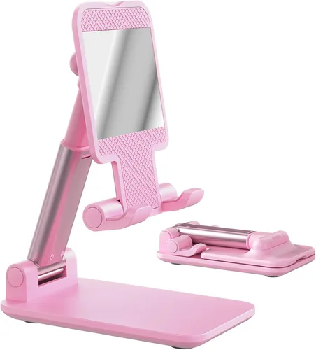 Vista 7 de Soporte para teléfono celular, soporte de teléfono celular ajustable en ángulo con almohadilla de silicona para escritorio, soporte de teléfono