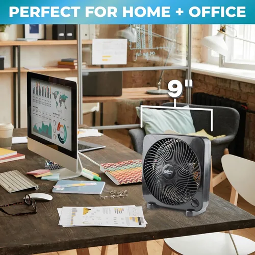 Vista 7 de COMFORT ZONE - Ventilador portátil de 9 pulgadas, color negro