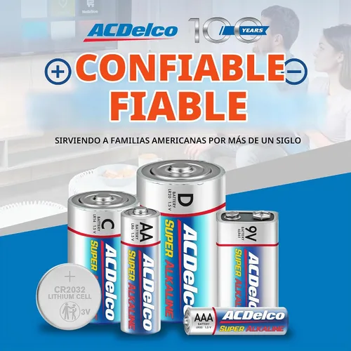 Vista 6 de ACDelco 100 pilas AAA, batería súper alcalina de máxima potencia, vida útil de 10 años, embalaje resellable