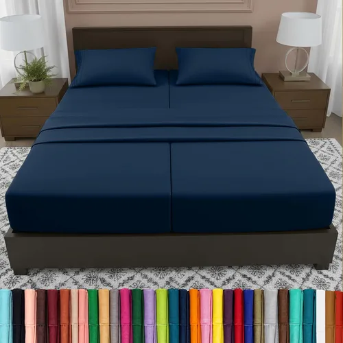 Vista 86 de Elegant Comfort - Juego de sábanas de lujo de 4 piezas - Ropa de cama de lujo de 1500 hilos, calidad de hotel prémium, microfibra, resistente a