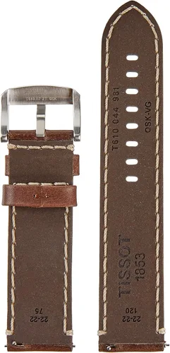 Vista 2 de Correa de reloj Tissot de cuero marrón 22 Modelo T852044980