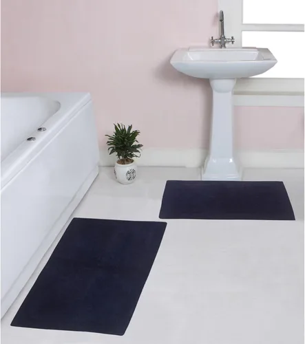 Vista 25 de Home Weavers Luxury Collection 100% Cotton Reversible Bathroom Rugs Set, Washable Rug, Soft Cotton Extra Soft and Absorbent Bath Rug, Kitchen Mat, 2