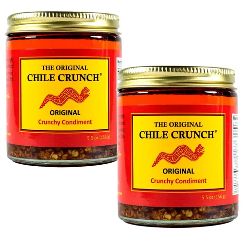 Vista 21 de CHILE CRUNCH - Condimento Crujiente Picante de Chipotle - Chiles Asados Totalmente Naturales, Salsa Crujiente de Ajo y Cebolla - Vegano, Sin Gluten