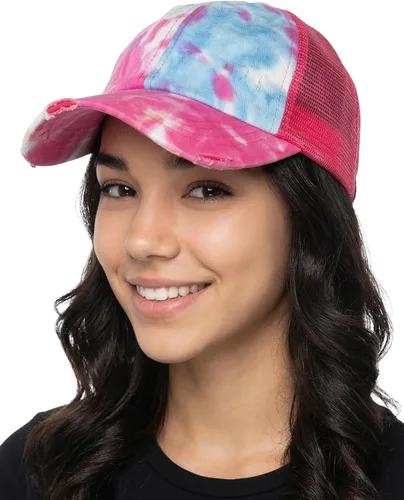 Vista 25 de Funky Junque Distressed Mesh Low Profile Trucker Hat Snapback Cap Paquete de 2: camuflaje negro y negro