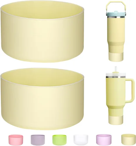 Vista 14 de WK IEASON 2 Piezas Protector de Base Tipo Bota para Vaso Stanley Quencher Adventure 40oz y Stanley IceFlow 20oz 30oz y Compatible con Botella de 3D