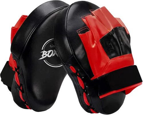 Vista 12 de Valleycomfy - Manoplas de boxeo curvadas de piel sintética para entrenamiento Leatherette Training Hand Pads,Ideal for Karate, Muay Thai Kick