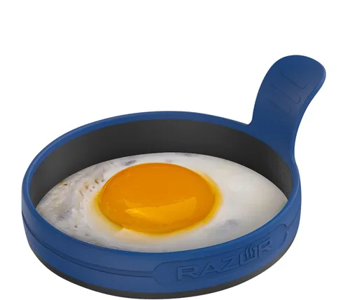 Vista 2 de RAZOR - Anillo de silicona para huevos con mango de fácil agarre para huevos perfectamente redondos, paquete de 4 Easy Grip Handle, for Perfectly