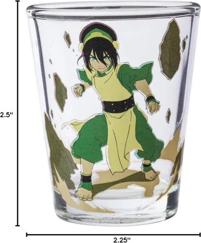 Vista 10 de Silver Buffalo Avatar the Last Airbender con Aang, Katara, Toph, Appa y Momo - Paquete de 4 mini vasos, 1.5 onzas