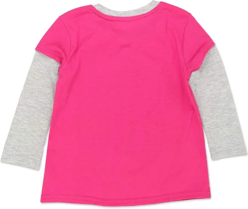 Vista 2 de Sesame Street Elmo, Big Bird, Cookie Monster, Grover, Abby Cadabby - Camiseta de manga larga para niñas pequeñas y bebés, color rosa