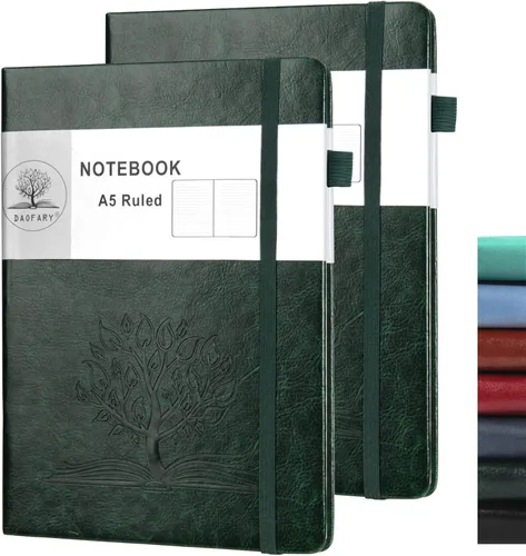 Vista 10 de Daofary Cuaderno de puntos con soporte para bolígrafo, cuaderno de cuadrícula de puntos A5 con 160 páginas, papel grueso de 2.95 oz/yd², diario