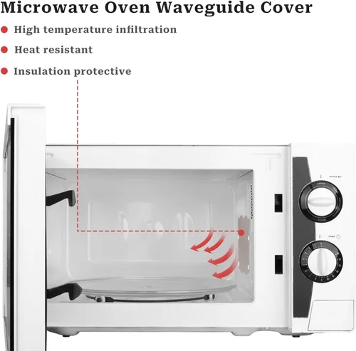 Vista 3 de 5 piezas de cubierta de guía de ondas de microondas, rebanada de mica, aislamiento térmico universal para microondas, cubierta de guía de ondas
