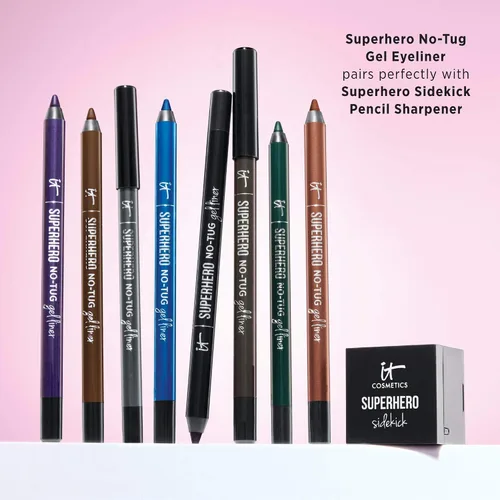 Vista 6 de IT Cosmetics Superhero No-Tug Gel Eyeliner – Impermeable Fórmula Mezclable – Uso todo el día – Lápiz de ojos afilable – 0.042 onzas Blendable Eye