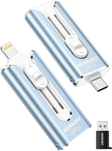 Vista 11 de Mini unidad flash de doble interfaz de 256 GB, memoria portátil compatible con iPhone 17/16/15/14/13/12/11, iPad, Android y PC, fácil de guardar