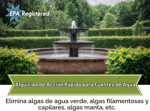 Vista 2 de Fuente de algicida y clarificador - 64oz - Mata e inhibe todo tipo de crecimiento de algas, formulado para estanques pequeños y características