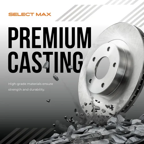 Vista 8 de [Delantero] Max Brakes Premium OE Rotores con almohadillas de cerámica de carbono KT138841 Fits 2011-2014 Ford Mustang (GT, Excl. Brembo Brake)