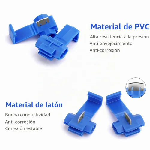 Vista 4 de 100 piezas de conectores de cable de empalme rápido sin soldadura, conector de empalme de calibre 18-14 AWG (unificador de cables), conectores
