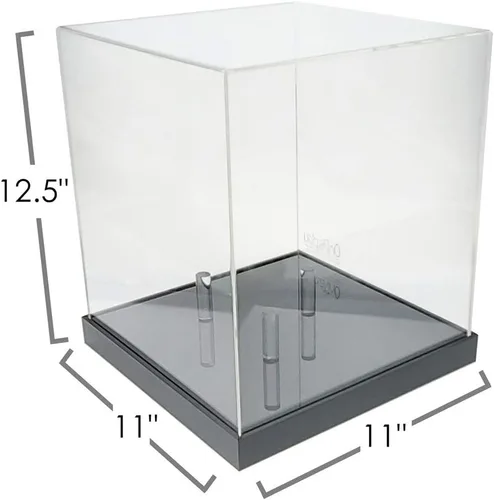 Vista 7 de OnDisplay Expositor de pelota de fútbol/voleibol con protección UV de lujo, base negra, diseño acrílico hecho a mano de lujo