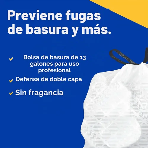 Vista 2 de CloroxPro Glad ForceFlex - Bolsas de basura altas con cordón para cocina, 13 galones, 100 unidades (el paquete puede variar) Unscented, Rip and