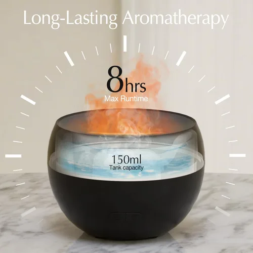 Vista 3 de SALKING Difusor de Llama para Aceites Esenciales, Difusor de Aceite Esencial de Aromaterapia de Fuego, Humidificador de Niebla Fría Ultrasónico