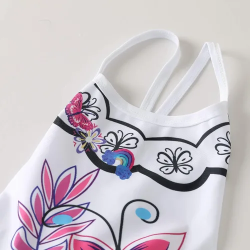 Vista 5 de longnose Traje de baño Encanto para niñas Mirabel Isabella Traje de baño Dolores con hombros descubiertos, traje de baño de playa con volantes
