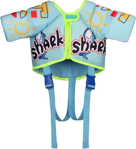 Vista 7 de Chaleco salvavidas para niños de 30 a 65 libras, chaleco flotante de natación para niños y bebés, chaleco de natación con alas de brazo para niños