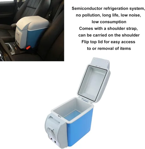 Vista 2 de Pssopp Enfriador eléctrico de 12 V CC, enfriador portátil de coche sin hielo, mini refrigerador portátil para viajes, camping, barco, vehículos