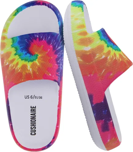 Vista 18 de CUSHIONAIRE Sandalias Feather de EVA para Mujeres – Cómodas Pantuflas Deslizables para Mujeres, Zapatos de Ducha para Interiores y Exteriores Verde