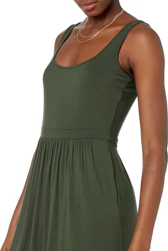Vista 3 de Daily Ritual Vestido midi sin mangas con cintura imperio para mujer