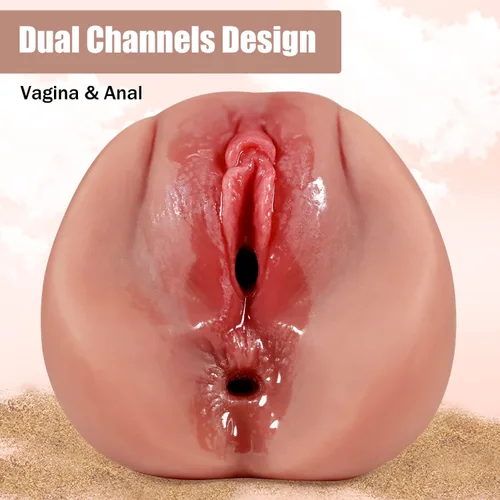 Vista 5 de Masturbadores masculinos con vagina de bolsillo de textura 3D realista y ano apretado, muñeca sexual, juguete adulto, juego anal y de felación