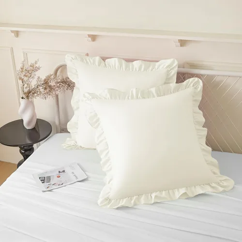 Vista 12 de KKJIAF Paquete de 2 fundas de almohada con volantes de 18 x 18 pulgadas